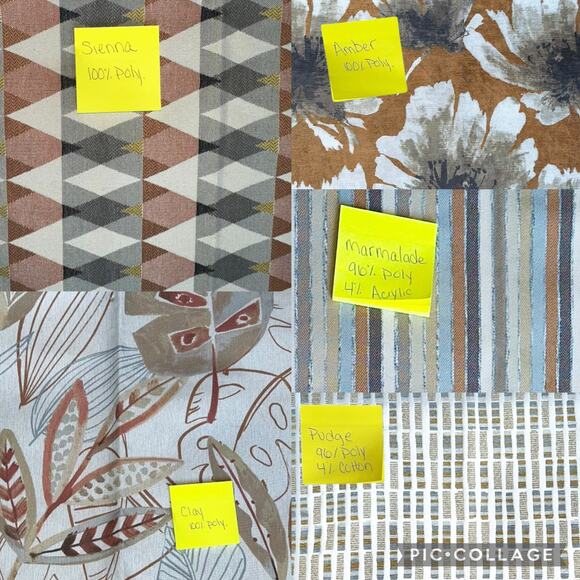 Upholstery Fabric squares 18” x 20” A warm earthy toned palette multi patterns - Picture 3 of 13